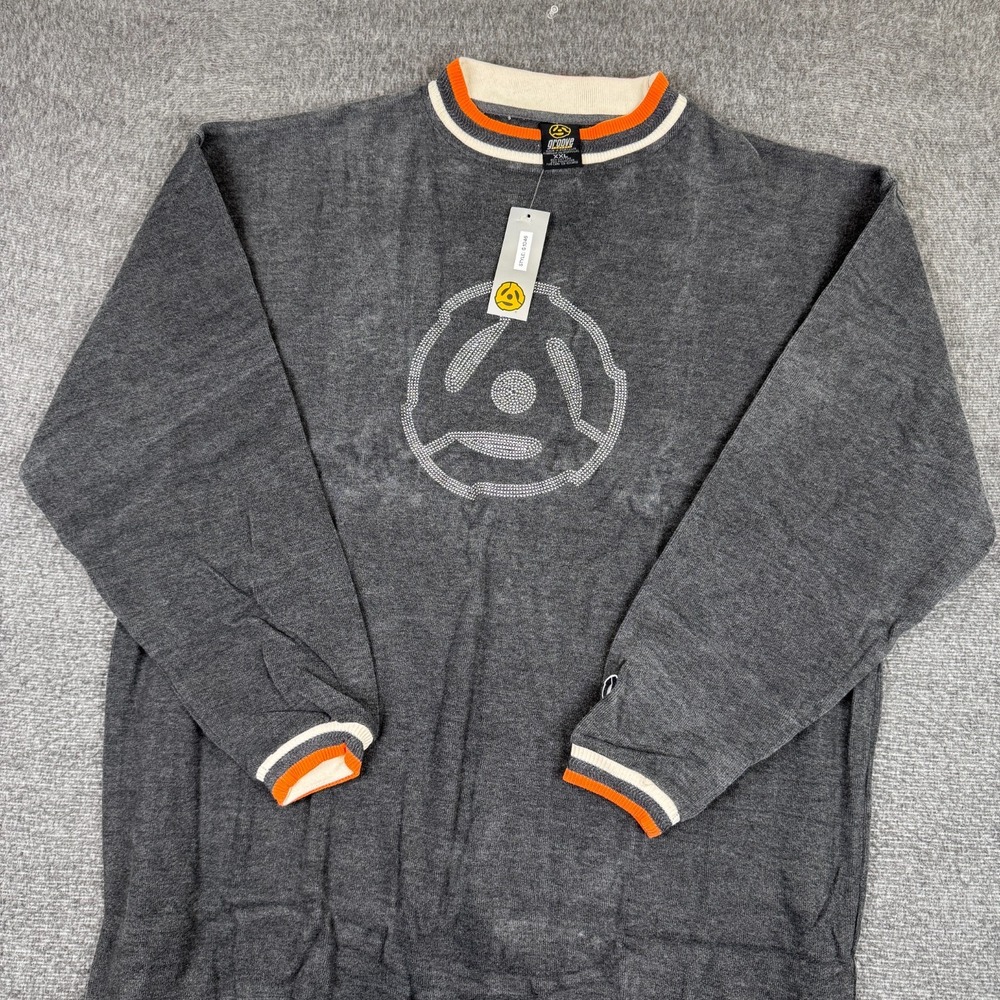 Vintage Groove Sweater Mens XXL Long Sleeve Skate Record Label Music Y2K NWT